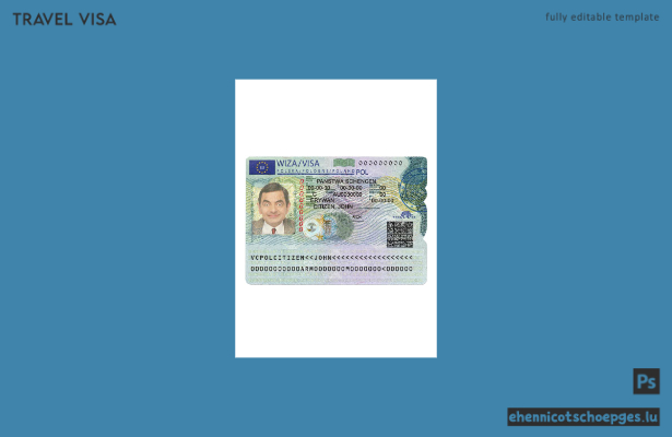 Beispielvorschau für das polnische Schengen-Visum Version 2